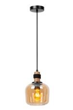 LUCIDE 45408/18/62 ILONA závesné svietidlo D180mm 1xE27 čierna, jantárová