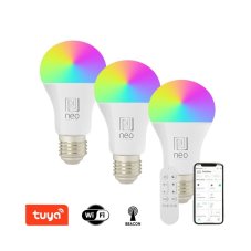 IMMAX 07712CDO NEO LITE Smart žárovka LED E27 9W 806lm 2700K-6500K RGB bílá tři kusy v balení