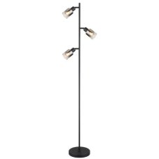 GLOBO 54308S HUBERTUS stojacia lampaV1540mm 3xE14 matná čierna, dymová
