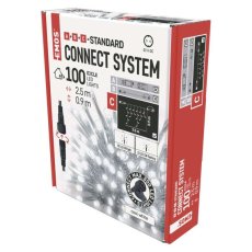 EMOS D1CC02 spojovací vánoční řetěz - rampouchy CLASSIC 100 LED 2,5m 5W studená bílá, IP44, barva drátu - transparentní, bez adaptéru