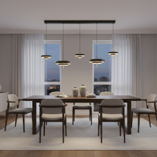 TRIO 340210580 KEATON závesné svietidlo D300mm SMD LED 50W/5900lm 2300+3000+4000K čierna, zlatá, switchdimmer