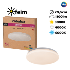 RABALUX 77182 Lowar vonkajšie stropné svietidlo D285mm LED 18W/1100lm 3000+4000+6000K IP44 biela