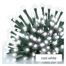 D4AC04 EMOS CLASSIC vánoční řetěz 180 LED, zelený drát, 18m, časovač, studená bílá, IP44