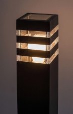 RABALUX 7380 Ankara exteriérové stojanové svietidlo/stĺpik V740mm 1xE27 IP44 antracit, priehľadná