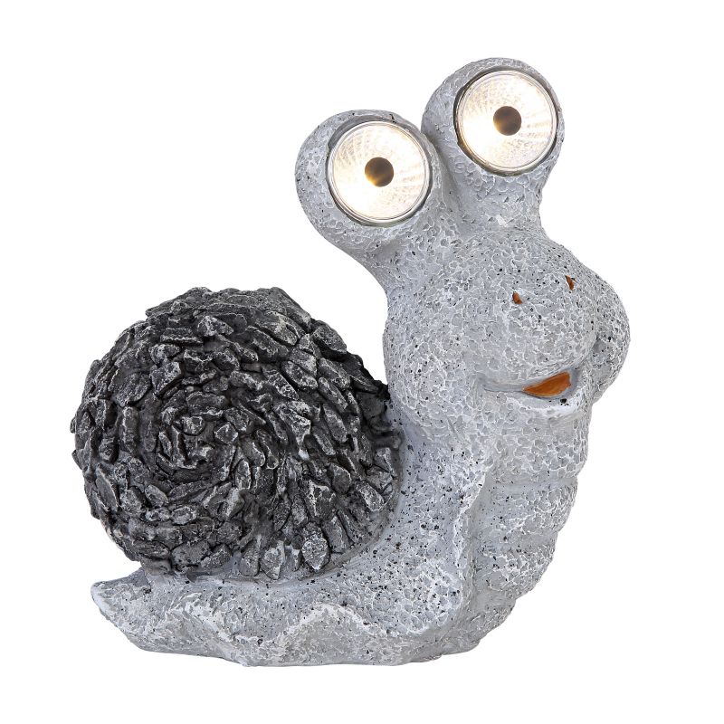 33205 GLOBO Exteriérové ​​solární LED svítidlo zahradní dekorace Šnek, 2x 0,06W 2700K IP44 šedá