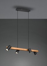 TRIO 312490432 MARLEY závěsné svítidlo 4xGU10 černá matná, drěvo