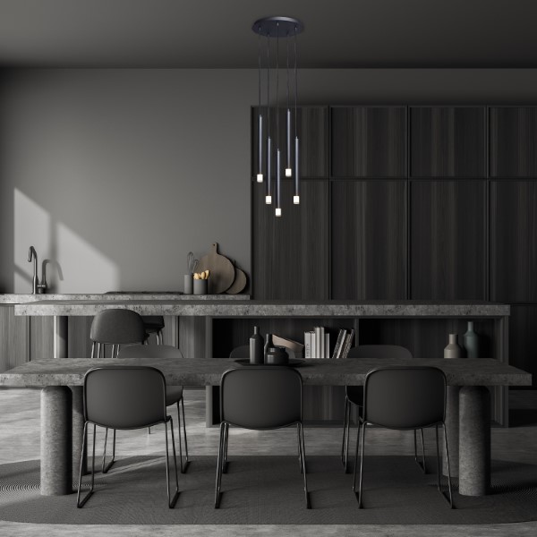 RABALUX 72360 Ramira závesné svietidlo D360mm 5xG9 čierna, priehľadná