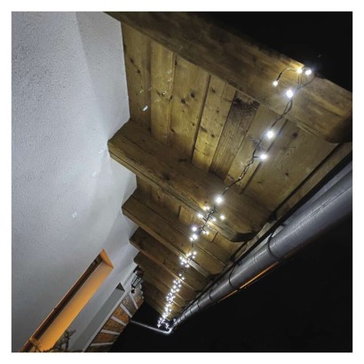 D4AC05 EMOS CLASSIC vánoční řetěz 240 LED, zelený drát, 24m, časovač, studená bílá, IP44