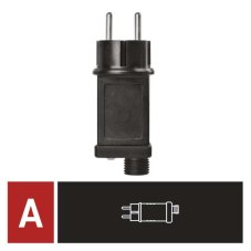 EMOS D1ZB05 napájecí zdroj pro vánoční spojovací osvětlení Standard, venkovní i vnitřní, 12W, IP44, časovač, adaptér