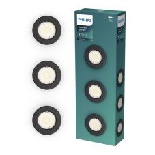Zapuštěné svítidlo GU10 čierna IP20 PHILIPS Peridot 8721103037091 balení 3 ks