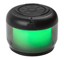 RABALUX 76110 Radelia dekorační svítidlo s bluetooth reproduktorem D80mm LED 3W RGB černá, nabíjacia baterie 3,7V 500mAh, AUX kabel