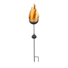 Globo 33472 solární svítidlo dekorativní, zapichovací imitace ohňa LED 0,04W 1800K včetne 1 x AA 1,2V, IP44, imitace rzi, průhledná