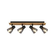 GLOBO 54307-4W CLAUDE stropné bodové svietidlo/spot 4xE14 čierna matná, drevo, dymová