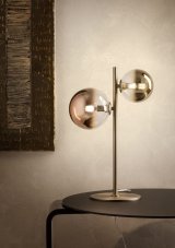 REDO 01-2784 ROY stolní lampa V450mm 2xG9 mosaz, zlatá, kávová