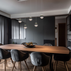 TRIO SELECT 344410507 ORBIT závěsné svítidlo SMD LED 5x8W/5x960lm 2300+3000+4000K černá, nikl matný, schwitchdimmer