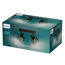 Philips 8720169299597 Sleet stropné bodové svietidlo/spot 2xE14 čierna, dymová, ClickFix