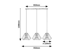 RABALUX 72371 Emerencia závěsné svítidlo 3xE27 černá, kouřová