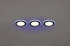 TRIO 653610332 ARGUS zápustné svítidlo SMD LED D82mm 5W/350lm 3000K+RGBW černá matná, stmívatelné, dálkový ovladač, 3-set