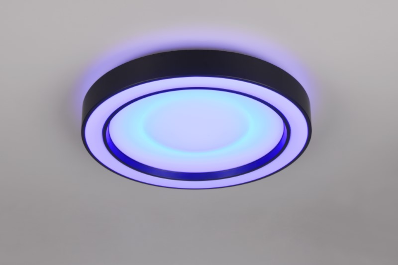 TRIO Reality R65091432 ARCO stropné svietidlo D400mm SMD LED 22W/2500lm 2700 - 6000K čierna matná, diaľkový ovládač