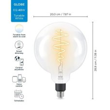 Philips WiZ Tunable white 8718699786731 LED žárovka Filament Globe E27 6,5W/470lm G200 2700-6500K