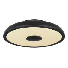 GLOBO 41366B RAFFY LED stropní svítidlo s reproduktorem D280mm 18W/800lm 3000-6500K IP44 černá, opál, RGB, bluetooth, stmívatelné, dálkové ovládaní, starlight efekt