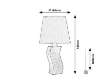 RABALUX 74074 Dayami stolná lampička V340mm 1xE14 modrá, béžová