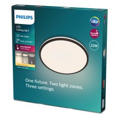 Philips 8719514432000 Ozziet stropní svítidlo LED 22W/2300lm 2700K černá SceneSwitch