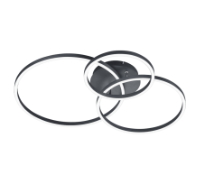 TRIO 670810632 WINONA stropné svietidlo LED 28W/3200lm 2700 - 6500K matná čierna, RGB, stmievateľné, diaľkový ovládač