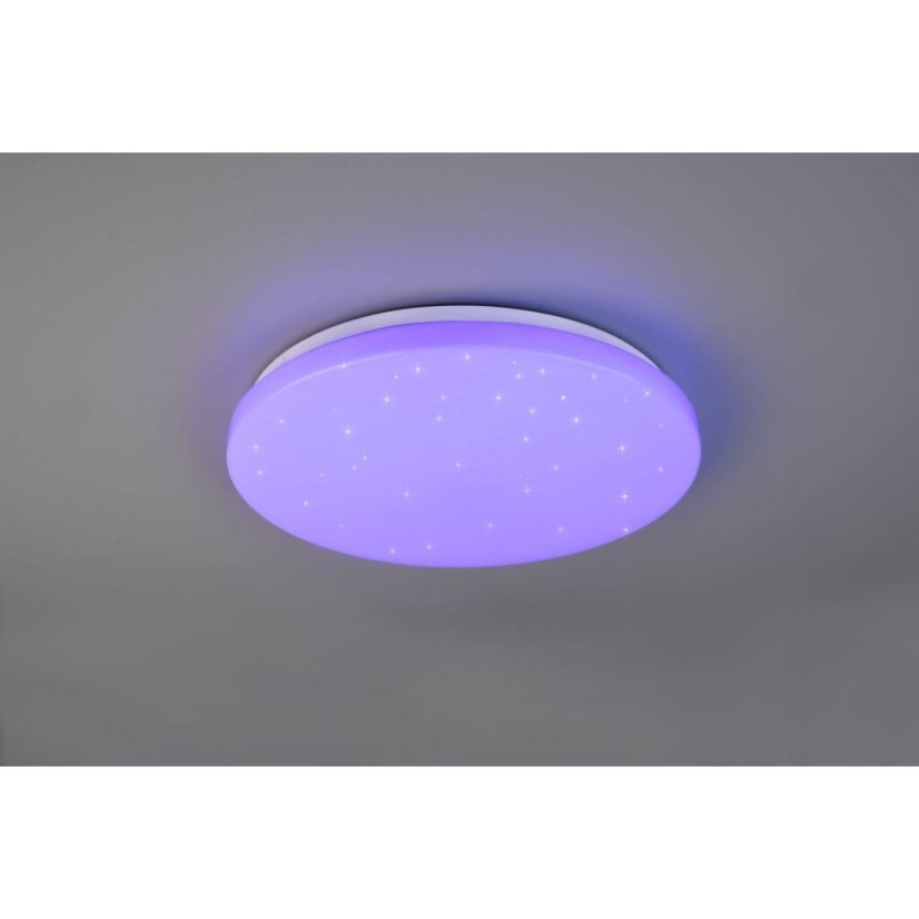 TRIO R62381100 KIRA stropní svítidlo LED D380mm 18W/2000lm 3000-6000K bílá, RGB, stmívatelné, dálkový ovladač, starlight efekt