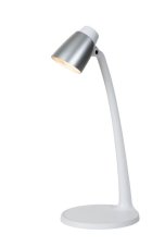 LUCIDE 18660/05/31 LUDO stolní svítidlo LED 4,5W/350lm 3000K bílá, stříbrná