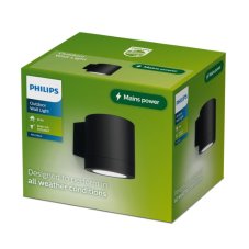 Venkovní nástěnné svítidlo 1x GU10 čierna IP44 PHILIPS Fylx 8721103104915