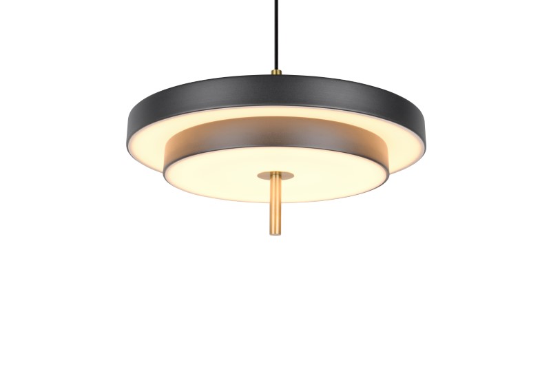 TRIO 340219180 KEATON závesné svietidlo D400mm SMD LED 34,5W/4000lm 2300+3000+4000K čierna, zlatá, switchdimmer