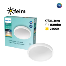 Philips Doris LED CL257 Stropné svítidlo do koupelny kruhové 17W/1500lm 313mm 2700K IP44 bílá
