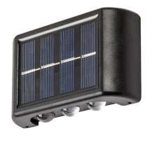 RABALUX 77024 Kangton solární nástěnné svítidlo reflektor LED 1,2W/8lm 3000K IP44 černá, soumrakový senzor