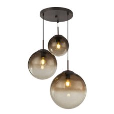 GLOBO 15865-3 VARUS závesné svietidlo D510mm 3xE27 hnedá, jantárová