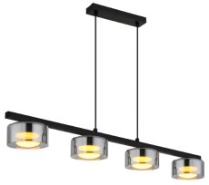 GLOBO 16055-4HS HIGGINS závěsné svítidlo 4xGX53 6W 400/270lm 1800K černá, kouřová