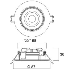 SYLVANIA 0090084 SylSpot zápustné svítidlo D87mm LED 4,8W 400lm 3000K IP44/20 bílá