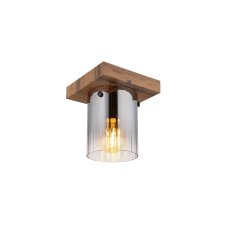 Stropné svietidlo 1x E27 drevo, dymová IP20 GLOBO lighting UNDERWOOD 15915-1