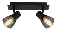 GLOBO 54307-2 CLAUDE nástěnné bodové svítidlo/spot s vypínačem 2xE14 černá matná, kouřová