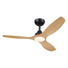Stropní ventilátor se světlem LED 3000–6500K čierna, drevo IP20 PHILIPS Olas 8721103096128