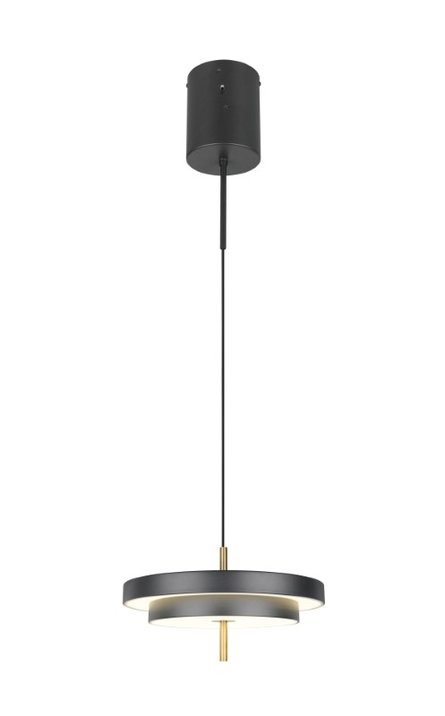 TRIO 340219180 KEATON závesné svietidlo D400mm SMD LED 34,5W/4000lm 2300+3000+4000K čierna, zlatá, switchdimmer