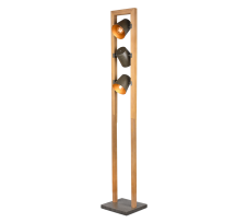 TRIO 401900367 BELL stojací lampa 3xE14 antický nikl, dřevo
