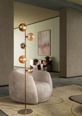 REDO 01-2785 ROY stojací lampa V1710mm 5xG9 mosaz, zlatá, kávová