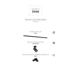 Lištové svietidlá SET 6x GU10 2 m čierna Zuma Line Tore Track 3566