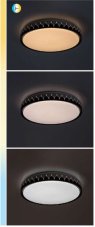 RABALUX 71304 Malin stropné svietidlo D500mm LED 48W/3000lm 3000-6500K čierna, šedá, biela, stmievateľné, diaľkový ovládač
