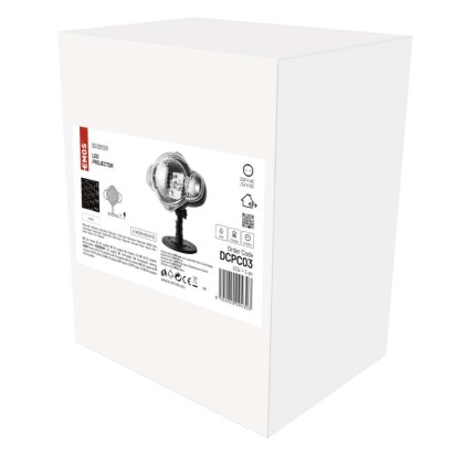 DCPC03 EMOS LED dekorativní projektor – padajíci vločky, IP44, bílá