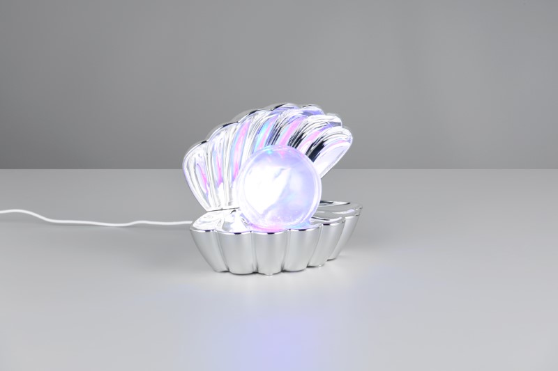 TRIO Reality R57731106 SHELLY dekoračná stolná lampička v140mm SMD LED 0,8W/15lm RGB chrómová