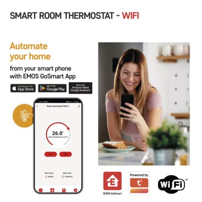 Emos P56211 GoSmart Bezdrátový pokojový termostat, bílá, WiFi