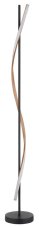 GLOBO 67354S WATKINS stojací lampa V1507mm LED 30W 3180/1225lm 3000K černá, imitace dřeva