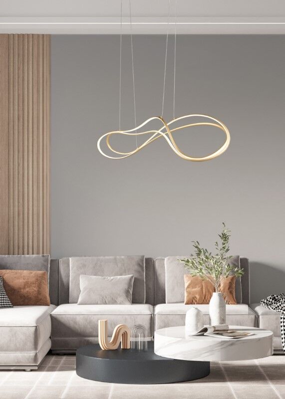 TRIO SELECT 344310179 NALA závesné svietidlo SMD LED 57W/6800lm 2300+3000+4000K zlatá, switchdimmer